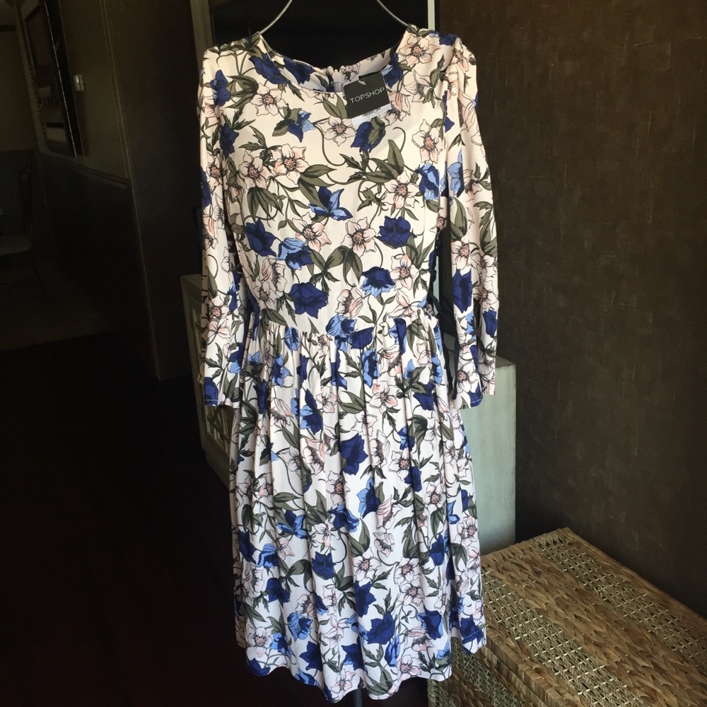 Topshop Floral lace up dress Sz 6